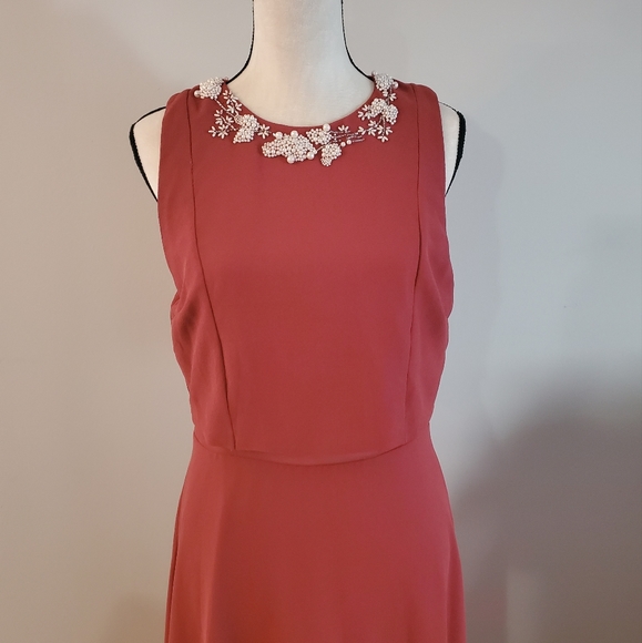 Asos look like two piece midi embroidery dress size 10 - Picture 2 of 10